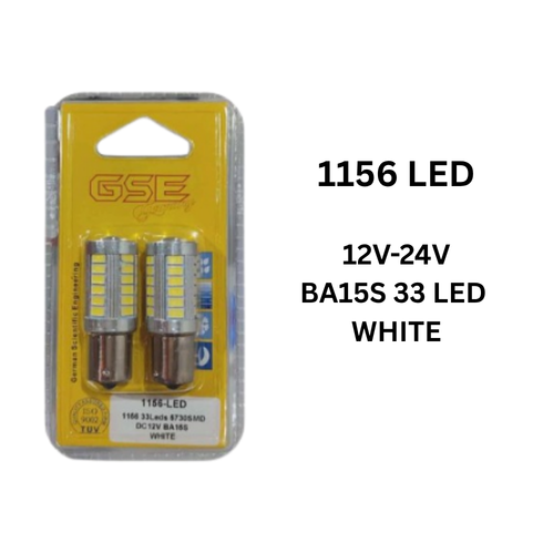 GS107 1156-LED BA15S 12-24V WHITE 33 LED GSE GERMANY